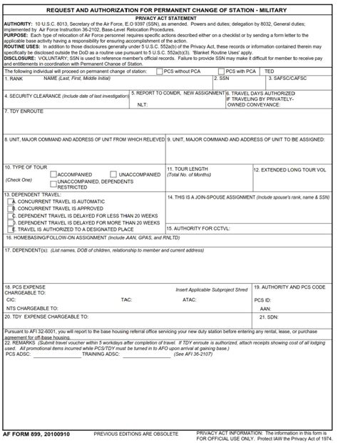 Af Form 899 ≡ Fill Out Printable PDF Forms Online