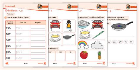 Graad 1 Klanke Huiswerk r, p