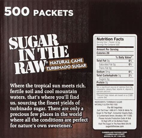 How Much Sugar Is In A Sugar In The Raw Packet at Gary Bond blog