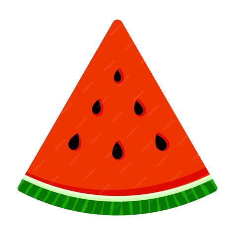 Premium Vector | Triangleshaped watermelon slice isolated on a ...