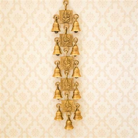 Buy Ganesha Engraved Brass Door/Wall Hanging 11 Bells Online in India ...
