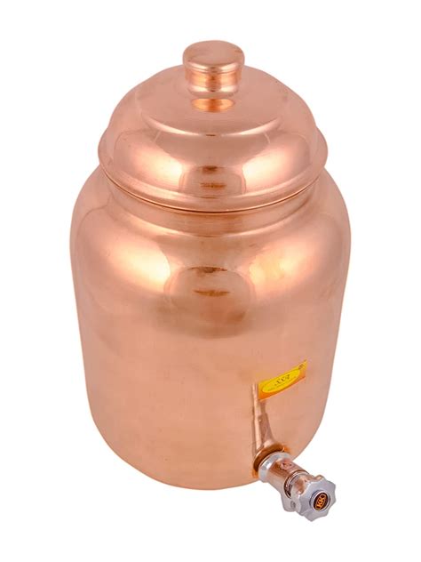 Pure Copper Water Dispanser, Container (Jointless Water Pot) Matka - w ...