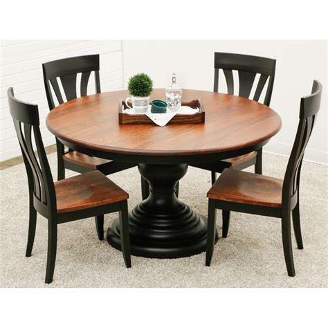 Round Cherry Dining Table | Cherry Round Table with Leaf