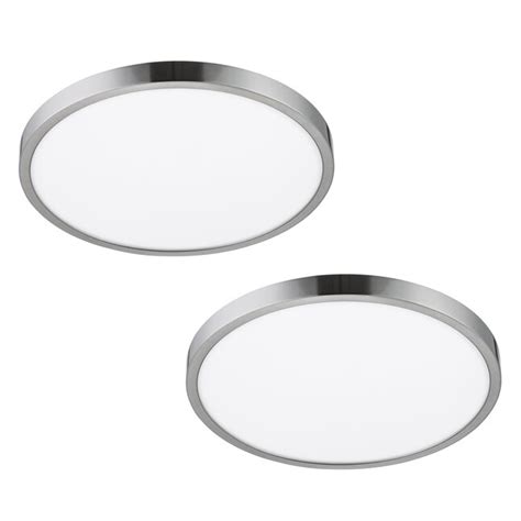 Project Source 1-Light 14-in Brushed Nickel LED Flush Mount Light (2 ...