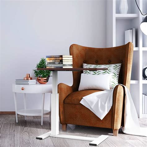 Overbed Table with Wheels, Balee Hospital Bed Table by Crank Height ...