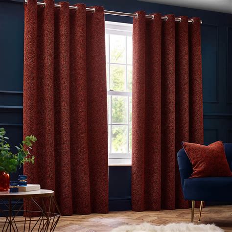 Paoletti Galaxy Chenille Room Darkening Eyelet Curtain Pair, Copper, (W ...