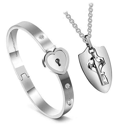 Buy Impression Men's and Women's Newest Design Heart Lock and Key ...