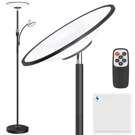 LEPOWER Floor Lamp with Reading Lamp, LED Standing Lamp with Wall ...