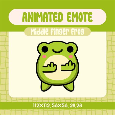 Animated Middle Finger Frog Emote for Streamers, Kawaii Frog Twitch ...