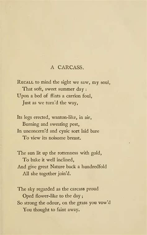 Charles Baudelaire's Poem: A Carcass | Baudelaire, Poems, Baudelaire quotes