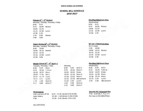 Vista Verde School Calendars – Irvine, CA