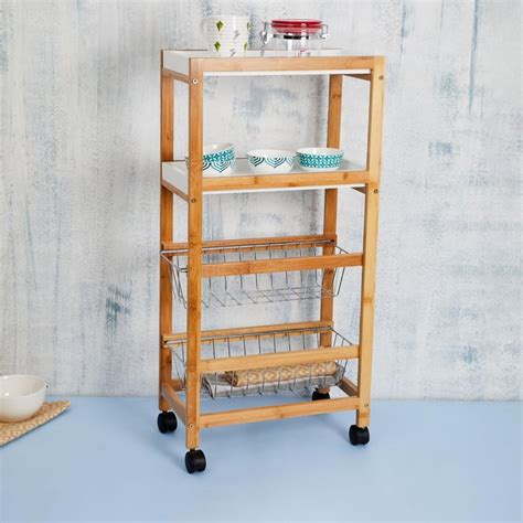 Buy Tranzit Wooden 4-Tier Kitchen Trolley from Home Centre at just INR ...