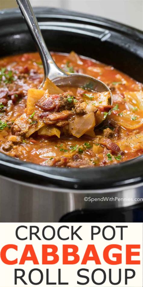Crock Pot Cabbage Roll Soup {with Bacon} - Spend With Pennies