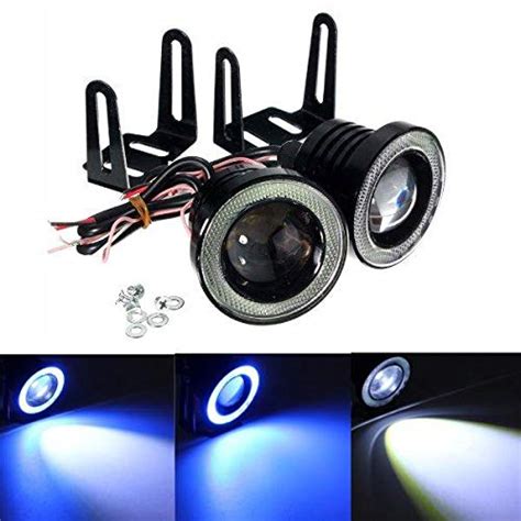 visionrabbit Pair 30W COB LED Car Fog Light Ice Blue Halo Angle Eyes ...