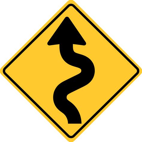 Winding Road Ahead Regulatory Traffic Sign Template | Square Signs