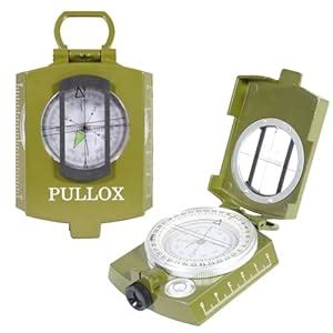 Buy Pullox Magnetic Compass Compact Portable Lensatic Tactical Compass ...