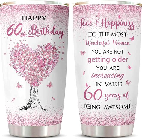 60th Birthday Gifts for Women Tumbler, 60th Birthday Gift Ideas, Gifts ...