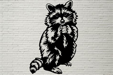 Raccoon Svg Cut File, Funny Animal Svg, Silhouettes Dxf File, SVG Files for Cricut, Raccoon ...