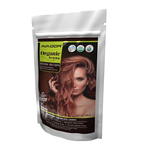 Buy (100g, Medium Brown Powder) - AVADOR 's Natural Henna Medium Brown ...