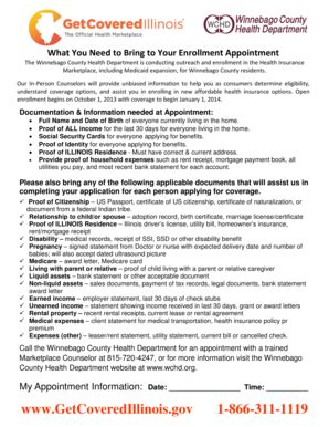 Fillable Online wchd What You Need to Bring to Your Enrollment ...