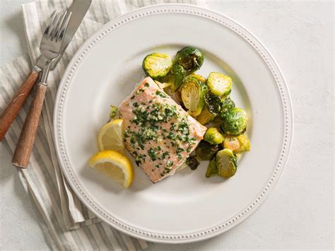Oven-Roasted Garlicky Salmon and Brussels Sprouts