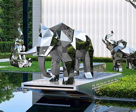 不锈钢大象雕塑-景观雕塑|公园雕塑|树石雕塑|市政景观雕塑-四川德凯世界游乐设备有限公司