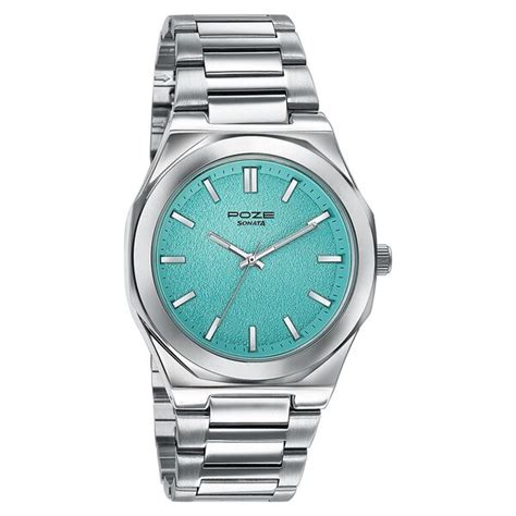 Buy Online Sonata Poze Quartz Analog Blue Dial Silver Colour Stainless ...