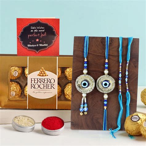 TIED RIBBONS Rakhi Gift for Brother Bhabhi and Kid with Chocolate ...