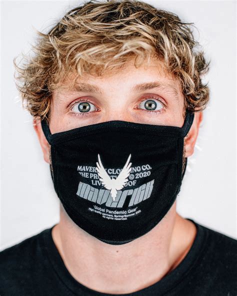 Logan Paul Merch Mask Logan paul with his first peace of merch mavrick ...