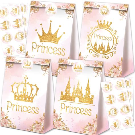 Amazon.com: 24Pcs Princess Party Favor Bags Princess Birthday Party ...