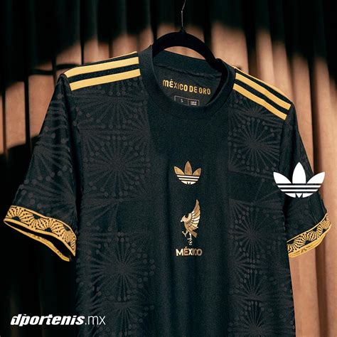 Jersey adidas Mexico Copa Oro 2025 Originals Hombre. Color Negro/Dorado