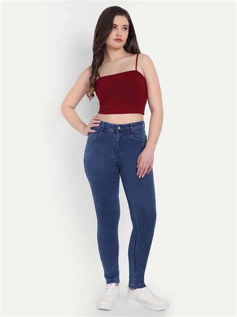 Dickkny Skin Fit Blue High Rise Women's Jeans