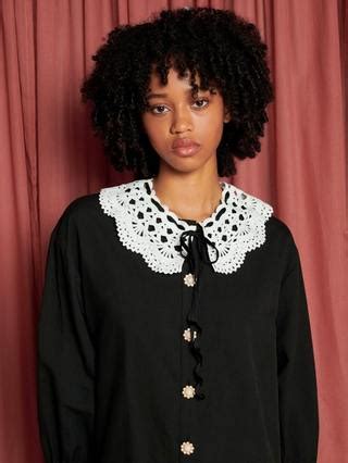 Sister Jane Orel Crochet Neck Mini Dress, Black/White