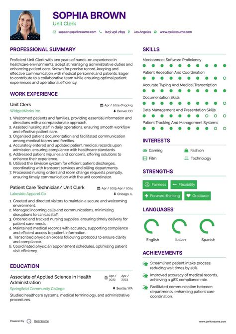 10+ Unit Clerk Resume Samples & Templates for 2025