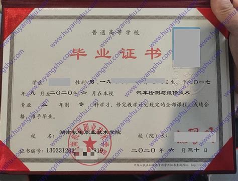 湖南机电职业技术学院历届毕业证样本-胡杨树样本网