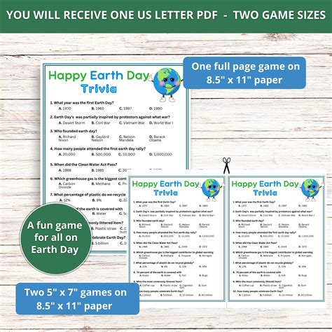 Earth Day Trivia Game for Teens & Adults • Fun Earth Day Game ...