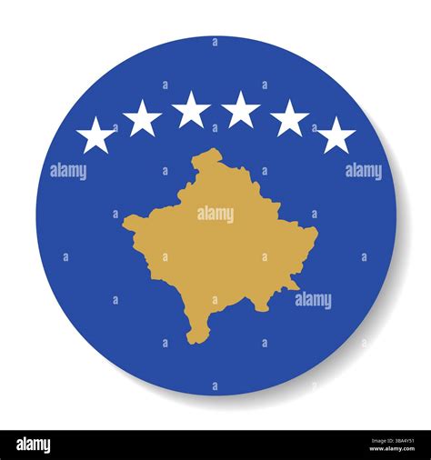 Flag of Kosovo. Kosovo circle flag logo icon computer vector illustration design Stock Vector ... - flag of kosovo