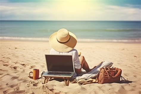 Beach Pictures with People Using Computer 的图像结果