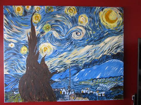 Tribute To Van Gogh “The Starry Night” Oil On Canvas Painting - Scale Details