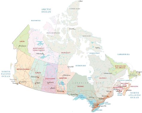 Free Printable Map Of Canada With Provinces And Capitals | Adams Printable Map
