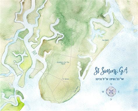 Mapa De La Isla De Saint Simons