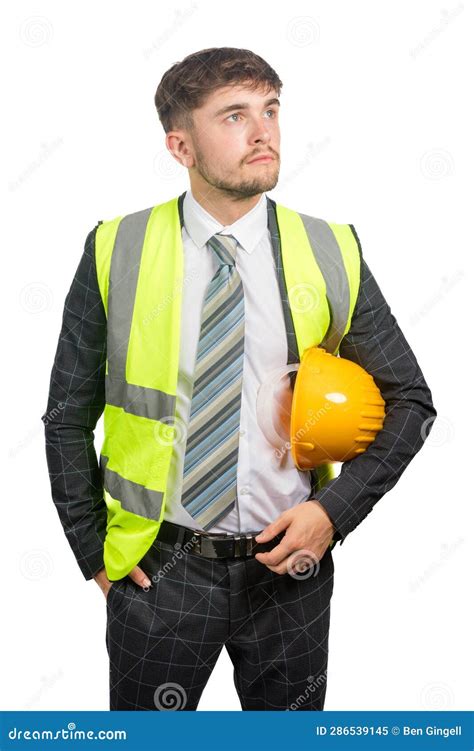 Man in a Suit Wearing a Hi-vis Vest Stock Image - Image of vest ...