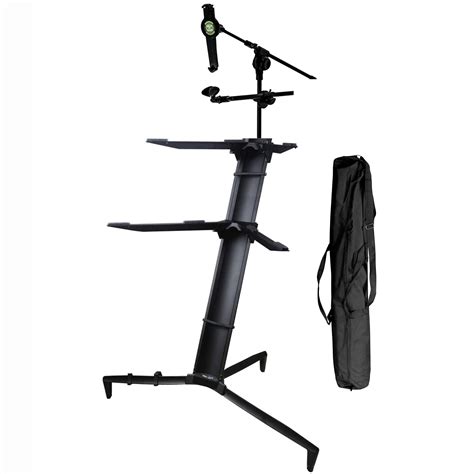 SP20 Double Keyboard Stand With Carry Bag- Silver (SP20 +Mic Stand-BK ...