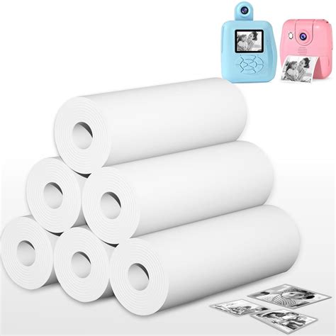 PROGRACE 6 Rolls Instant Print Camera Paper - Kids Camera Print Paper ...