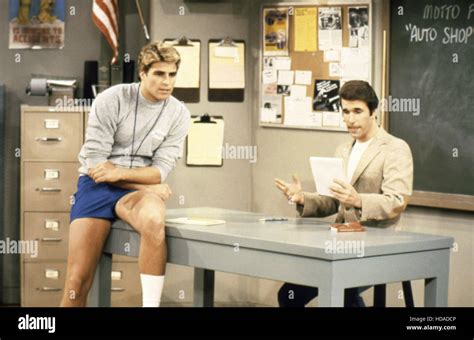 HAPPY DAYS, from left: Ted McGinley, Henry Winkler, 1974-84 Stock Photo ...