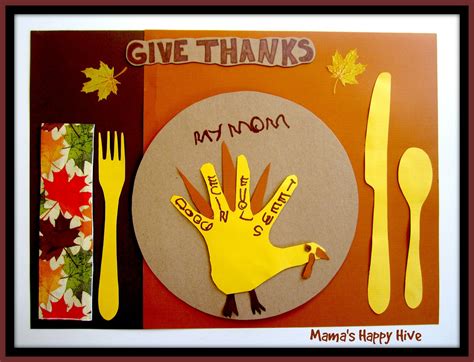 Thanksgiving Placemat Craft For Kindergarten at Eileen Towner blog