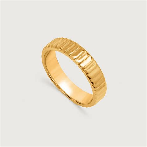 Grooved Glory 18KT Gold Finger Ring