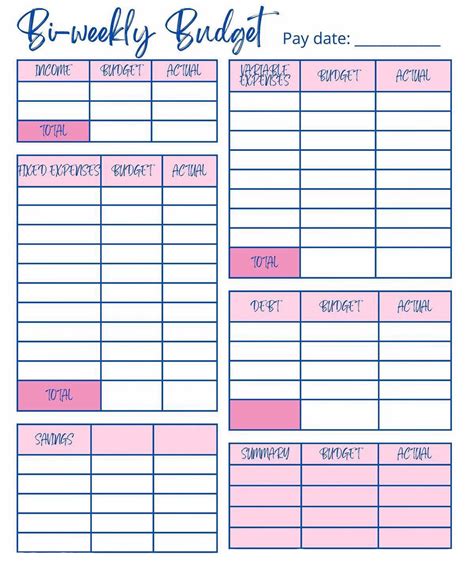 2022 Bi Weekly Budget Template Fillable Printable Pdf And Png