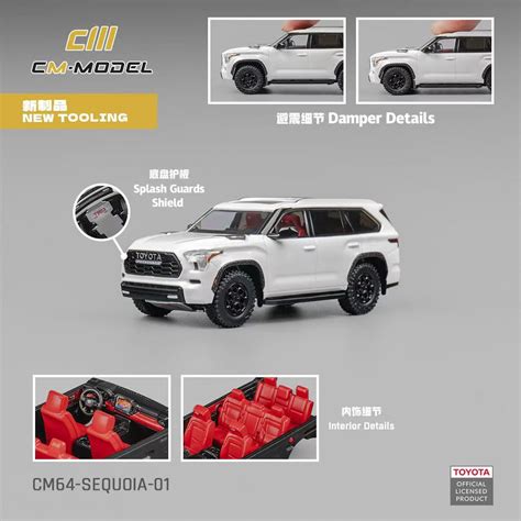 CM Model 1:64 Toyota Sequoia Pearl White CM64-Sequoia-01 – Horizon Diecast