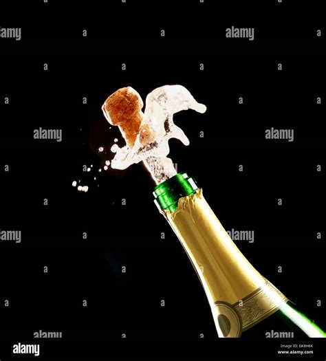 Champagne Cork and Bottle Stock Photo - Alamy